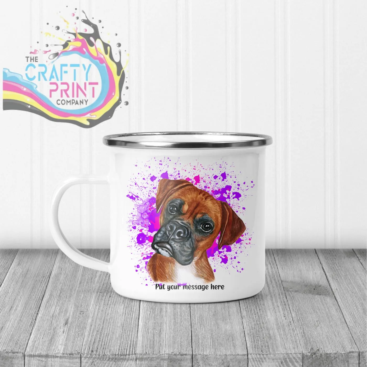 Boxer Paint Splatter Personalised Mug