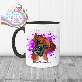 Boxer Paint Splatter Personalised Mug