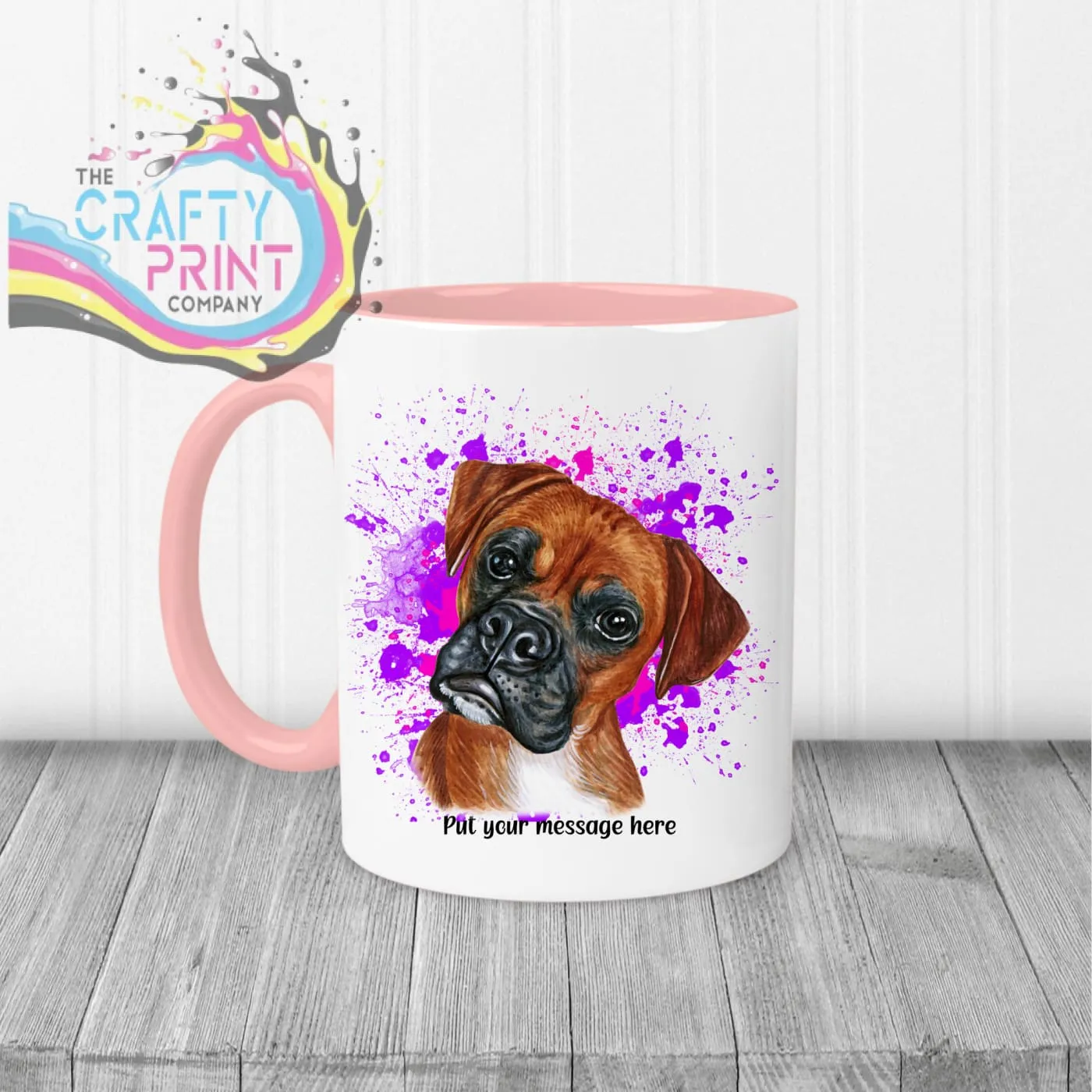 Boxer Paint Splatter Personalised Mug