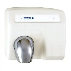 Bradley 2903-28 Aerix Sensor-Operated Hand Dryer White Cast Iron Cover Fixed Nozzle