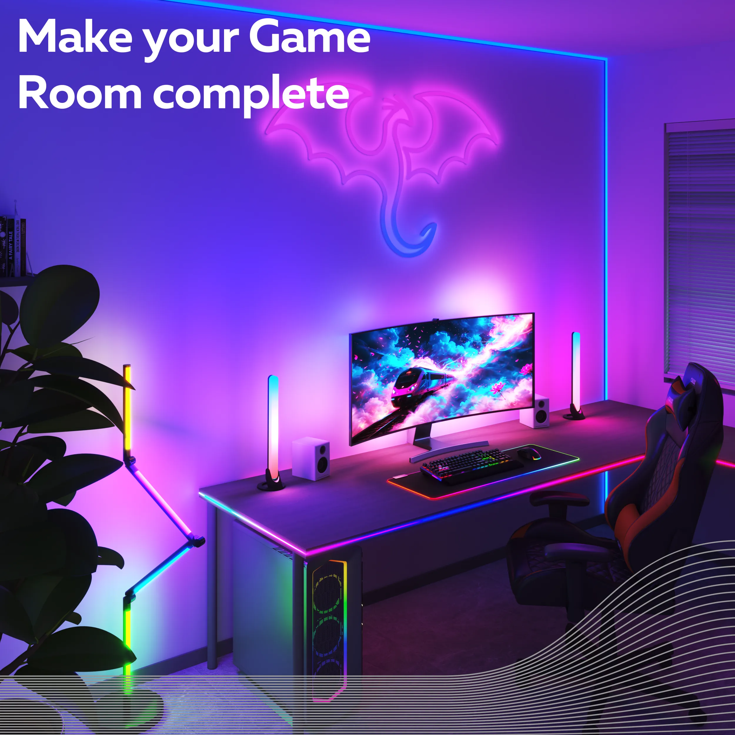 Calex Gaming Neon Flex LED Strip Light - Razer Chroma Compatible - 2m