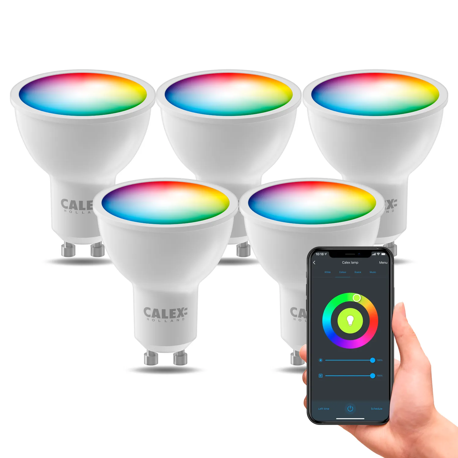 Calex Smart LED Lamp - 5 pieces - GU10 - RGB   Warm White - 4.9W