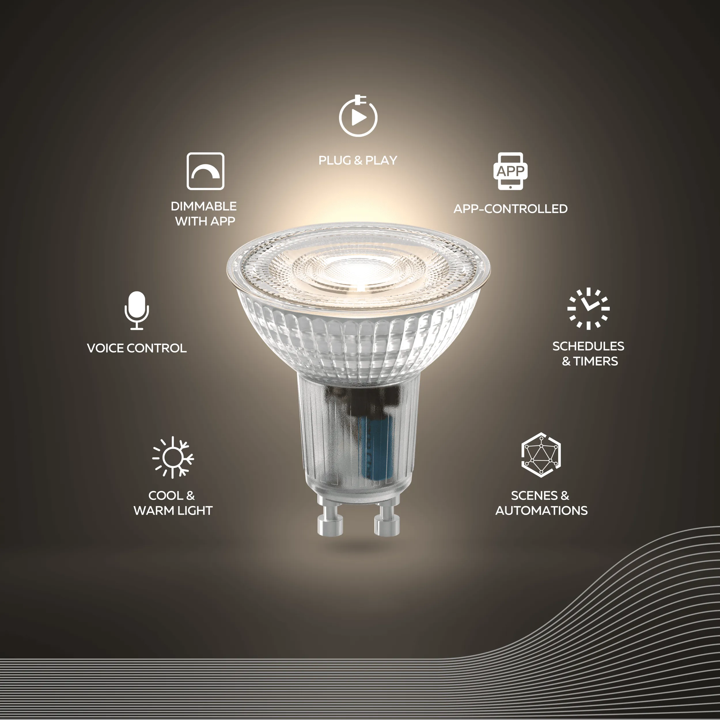 Calex Smart LED Lamp - GU10 - Warm White - 4.9W