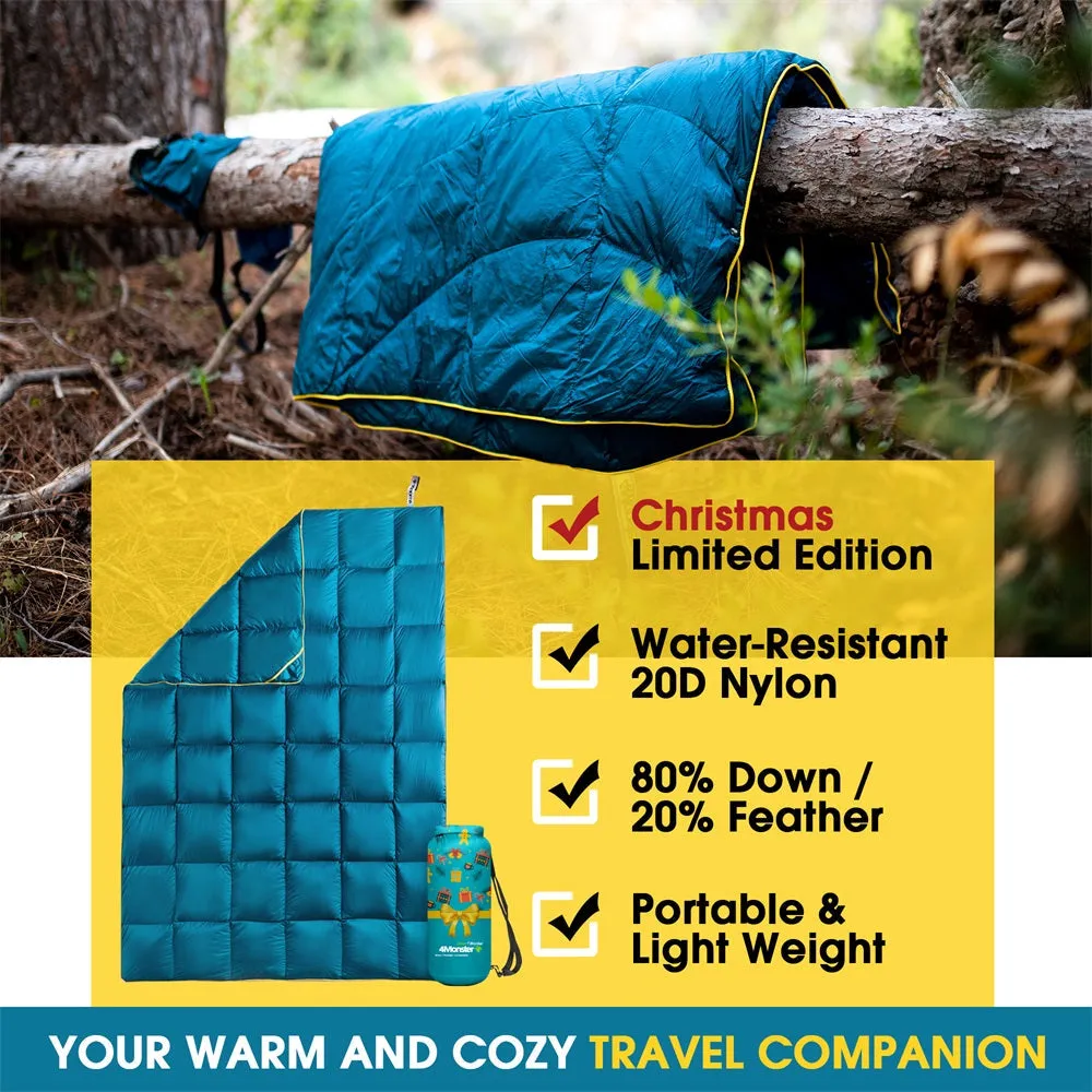 Christmas Series-4Monster lightweight camping Packable Down Puffy Blanket -  Trellis