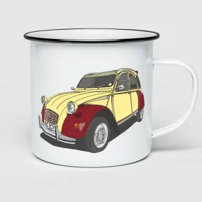 CITROEN 2CV ENAMEL MUG