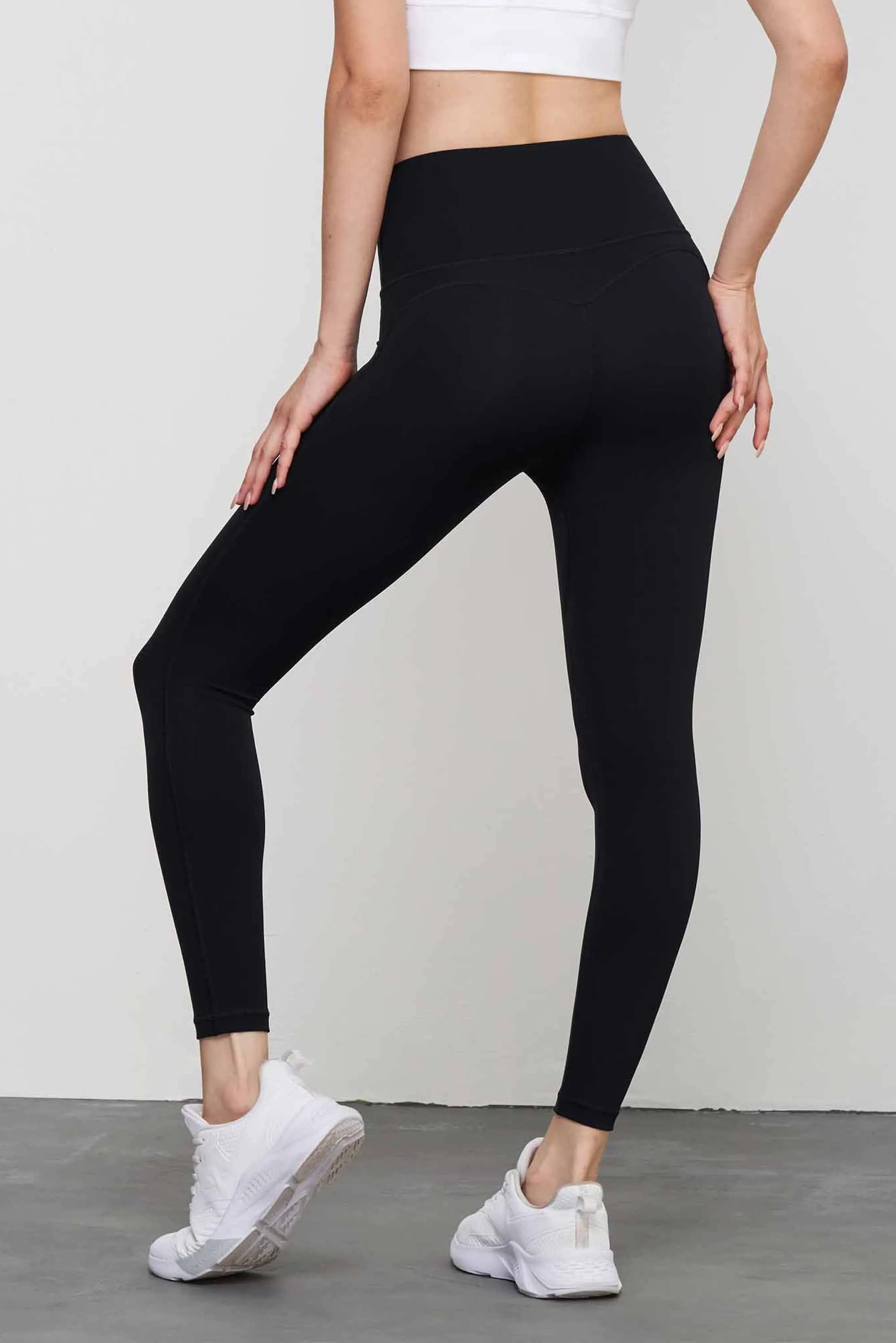 CK1532-Nuls Lycra no-wear underwear Anti-bacterial one-piece yoga pants Women's high-waisted hip lift bodyfit fitness pants