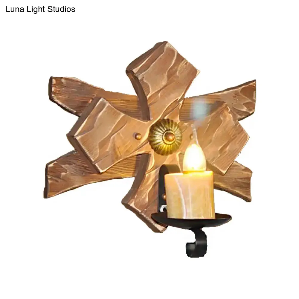 Clear Glass/Marble Lantern Sconce Light: Industrial Wall Lighting for Living Room, Bronze Finish