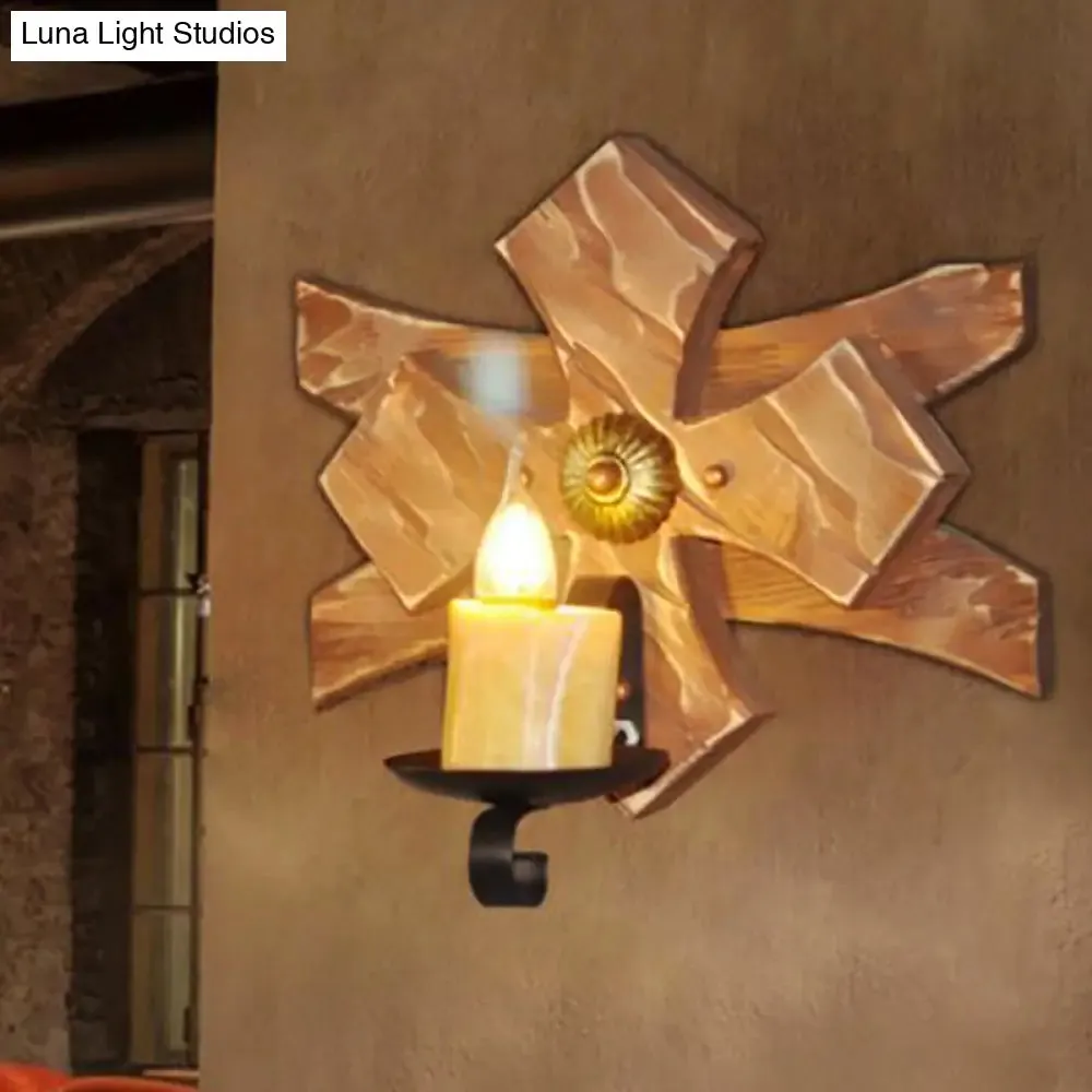 Clear Glass/Marble Lantern Sconce Light: Industrial Wall Lighting for Living Room, Bronze Finish