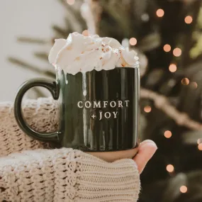 Comfort & Joy Green Stoneware Coffee Mug