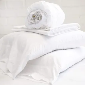 Cotton Percale Sheet Set - White