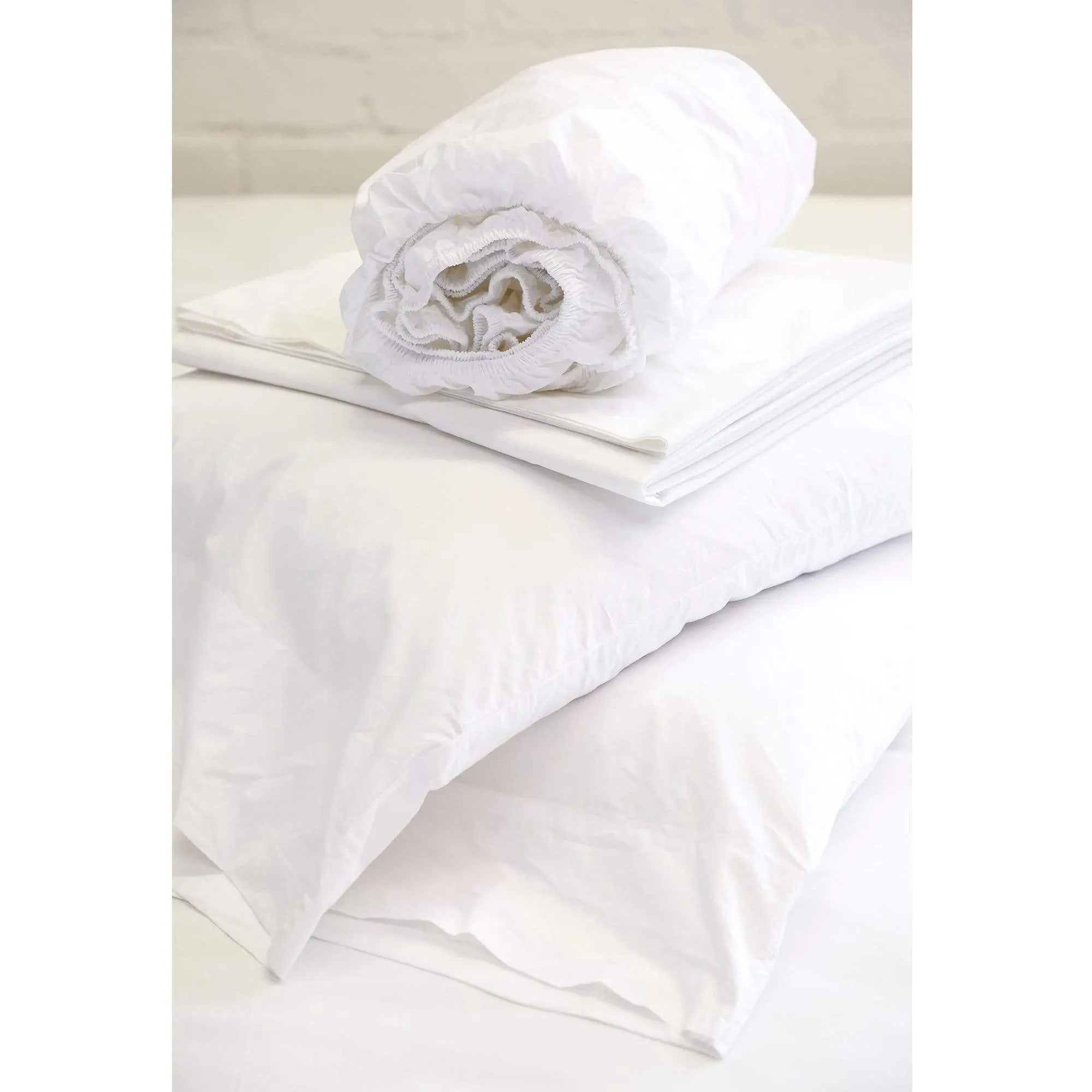 Cotton Percale Sheet Set - White