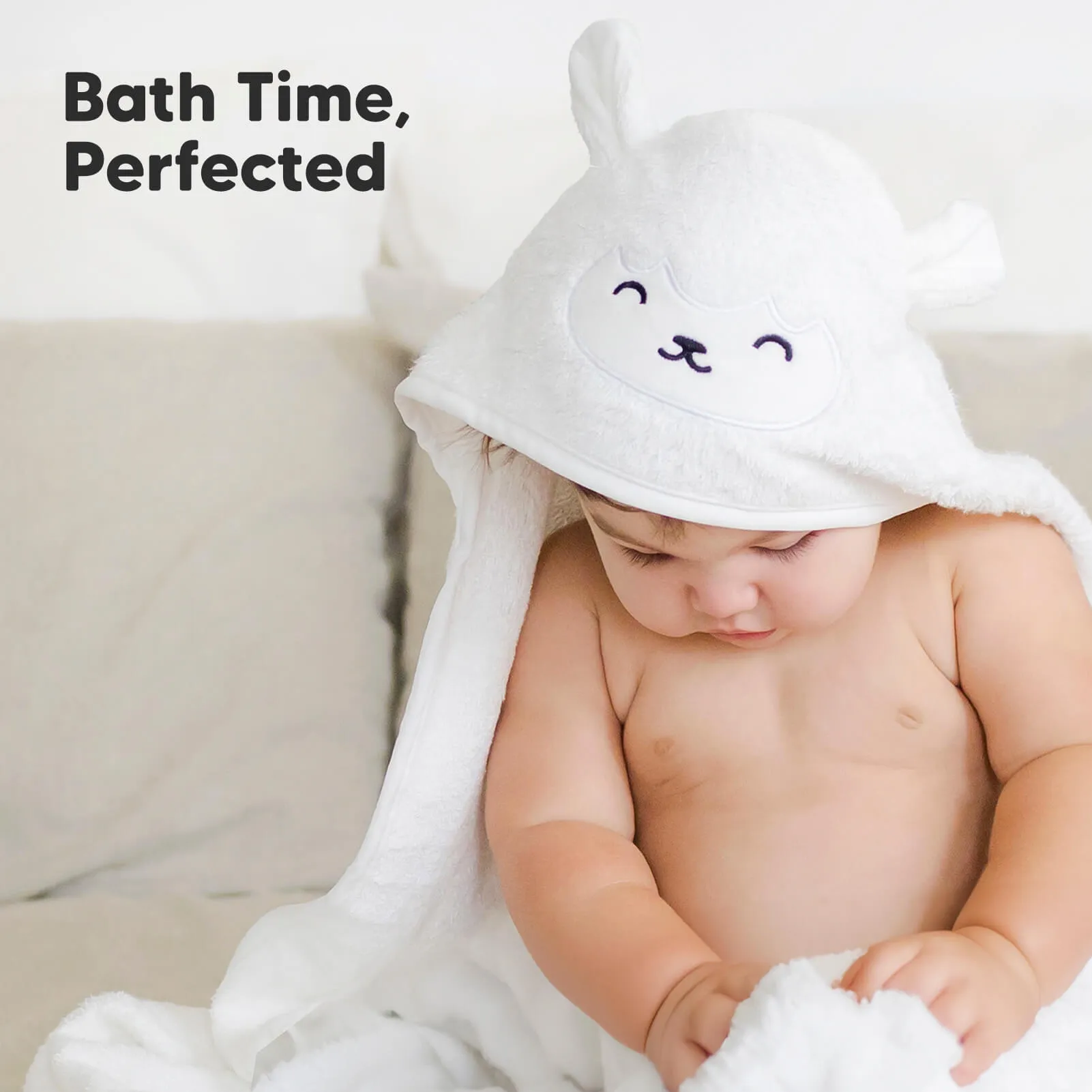 Cuddle Baby Hooded Towel (Lamb, Petite)