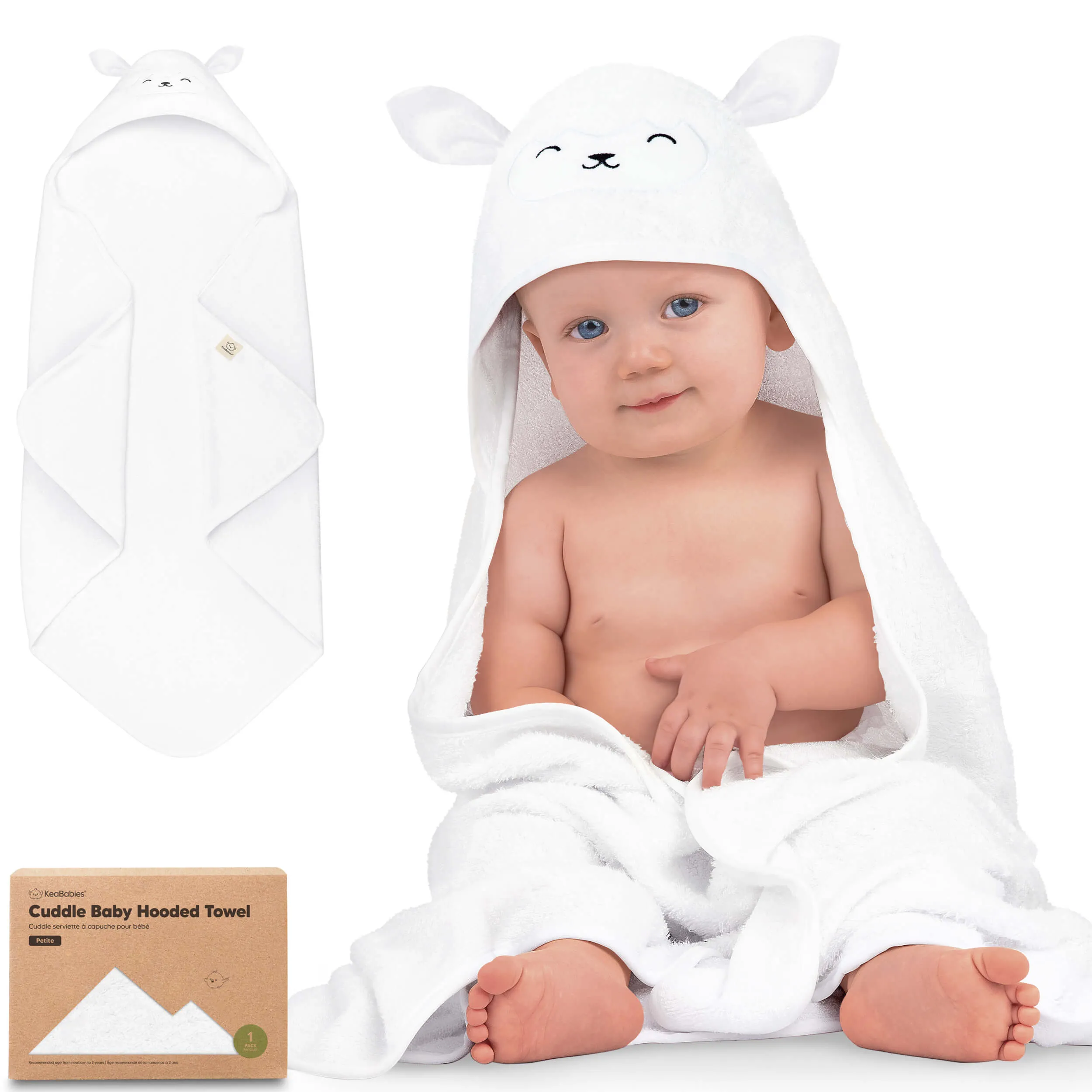 Cuddle Baby Hooded Towel (Lamb, Petite)