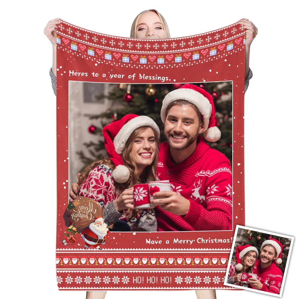 Custom Photo Blankets Personalized Couple Christmas Blanket