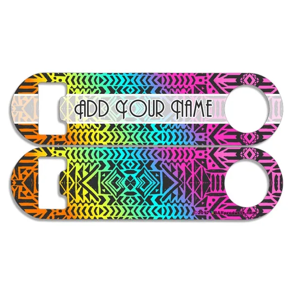 CUSTOMIZABLE Skinny Mini Bottle Opener - Boho Aztec