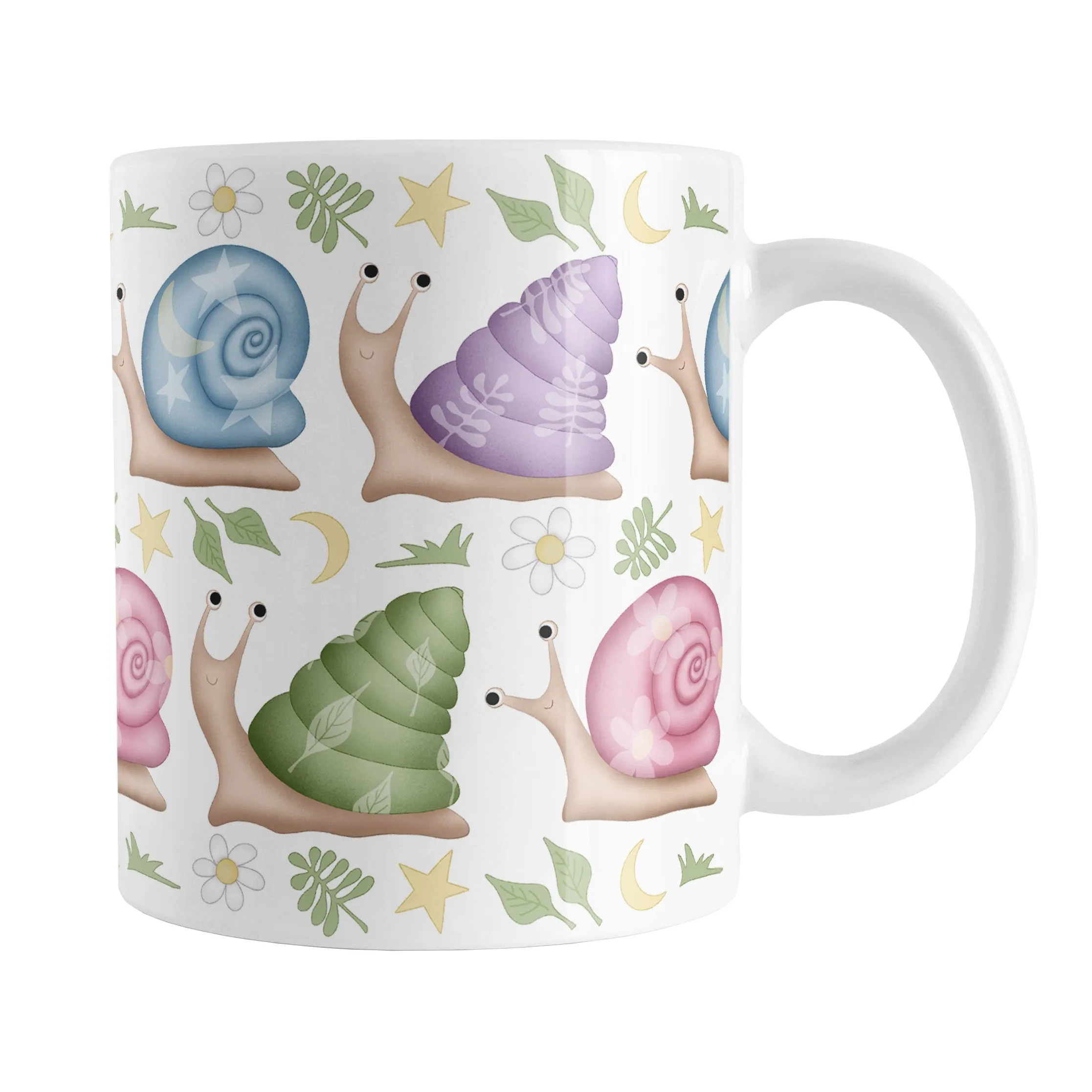 Cute Spring Summer Snails Pattern Mug