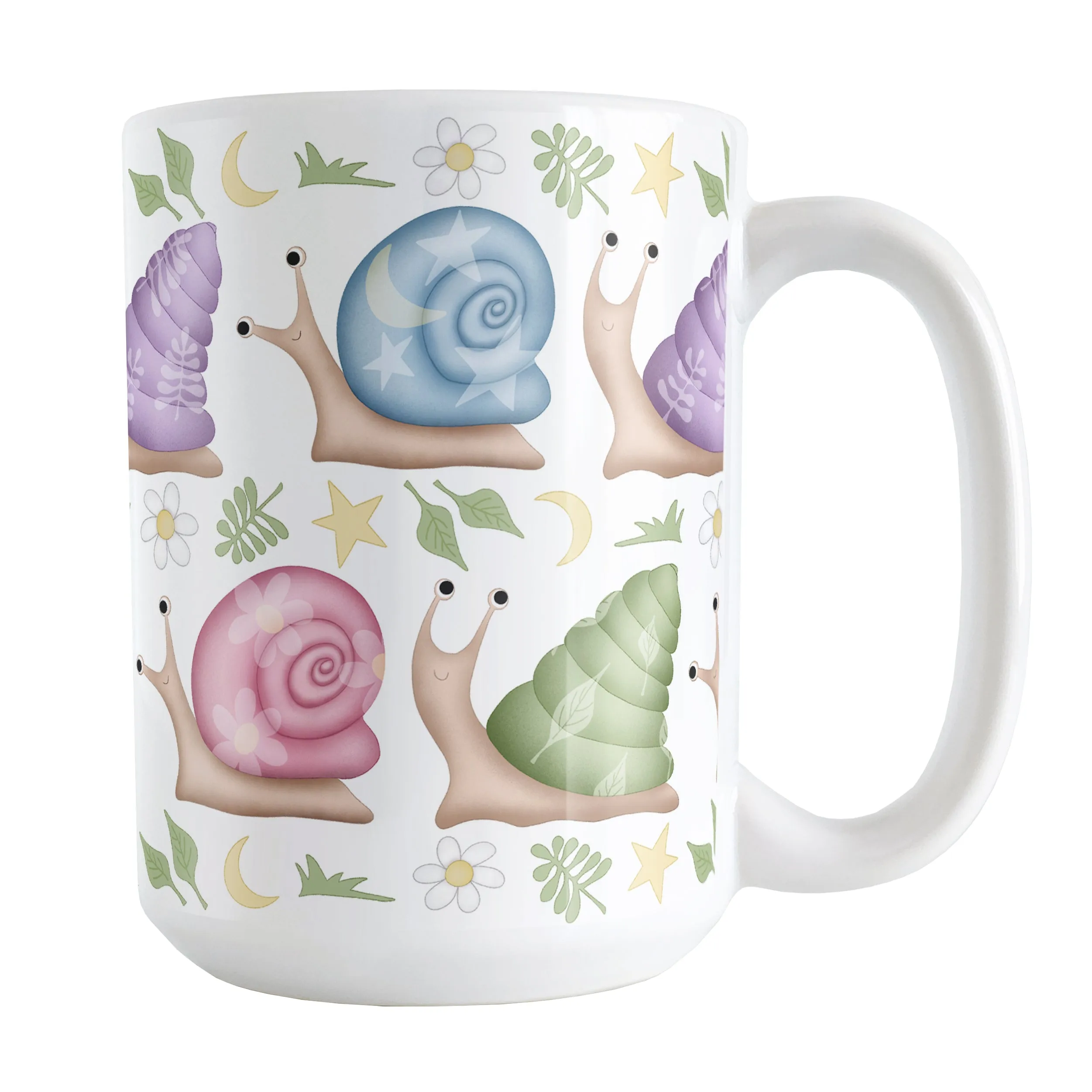 Cute Spring Summer Snails Pattern Mug