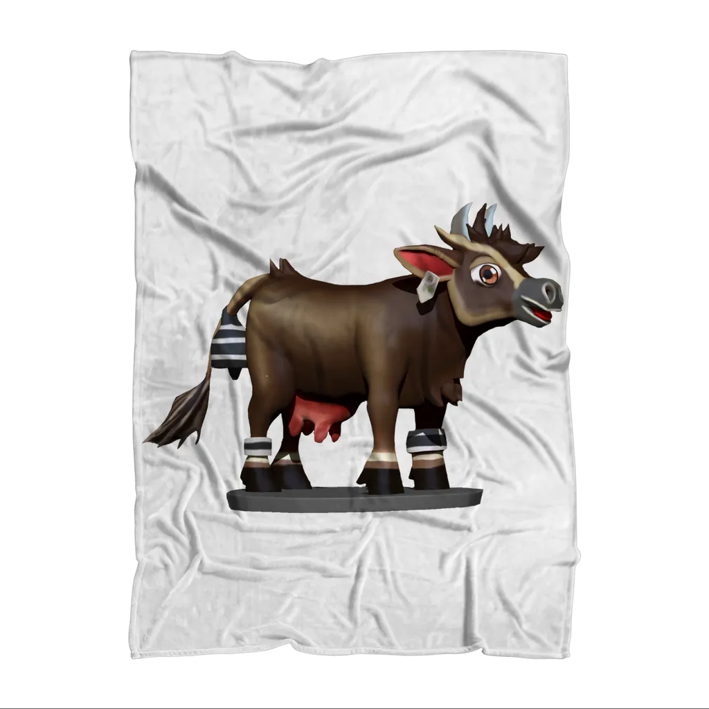 Dark Brown Cow Sublimation Throw Blanket