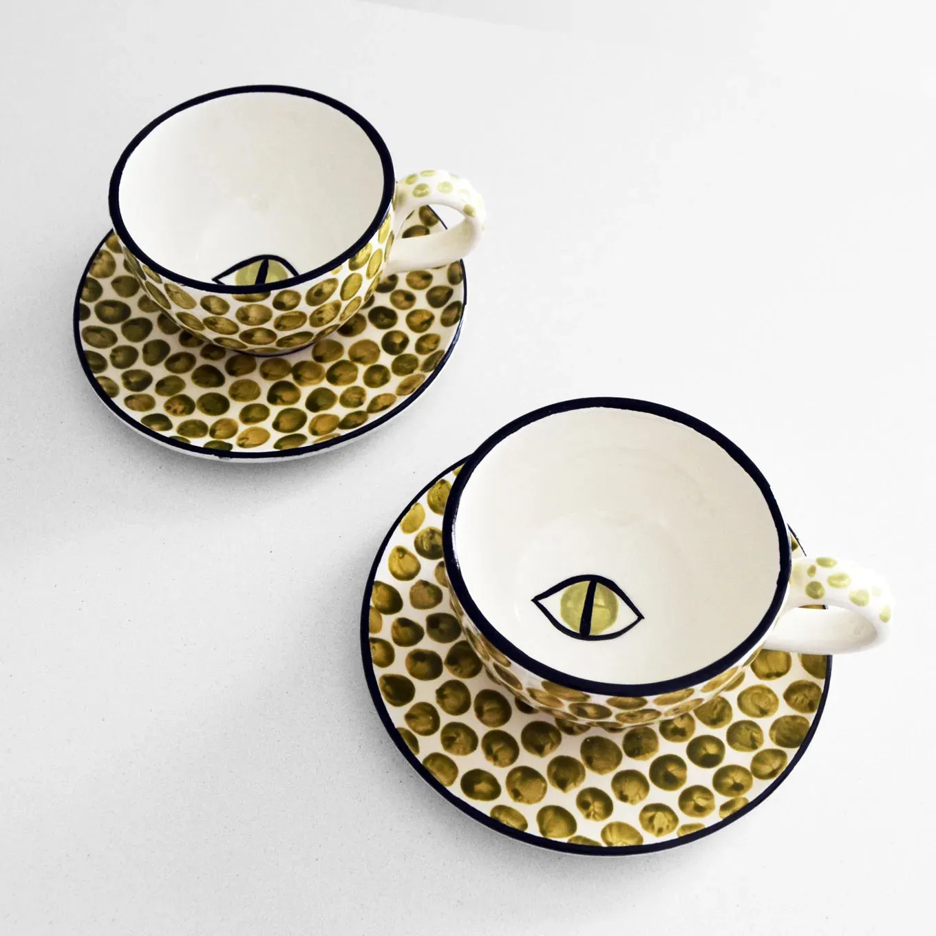 Dawn Eye Cappuccino Cups Sage (set of 2)