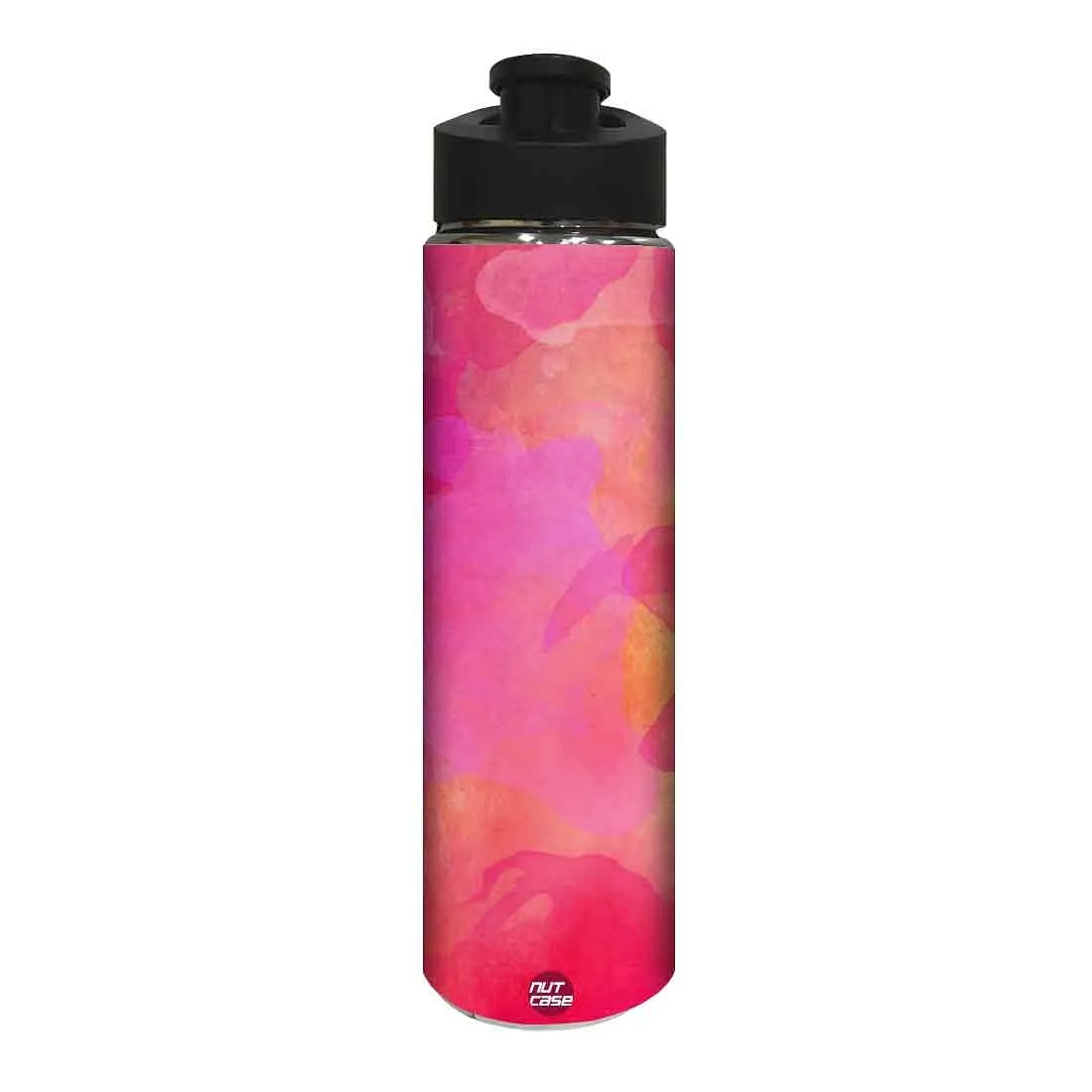 Designer Stainless Steel Sipper Bottle -  Pink Watercolor