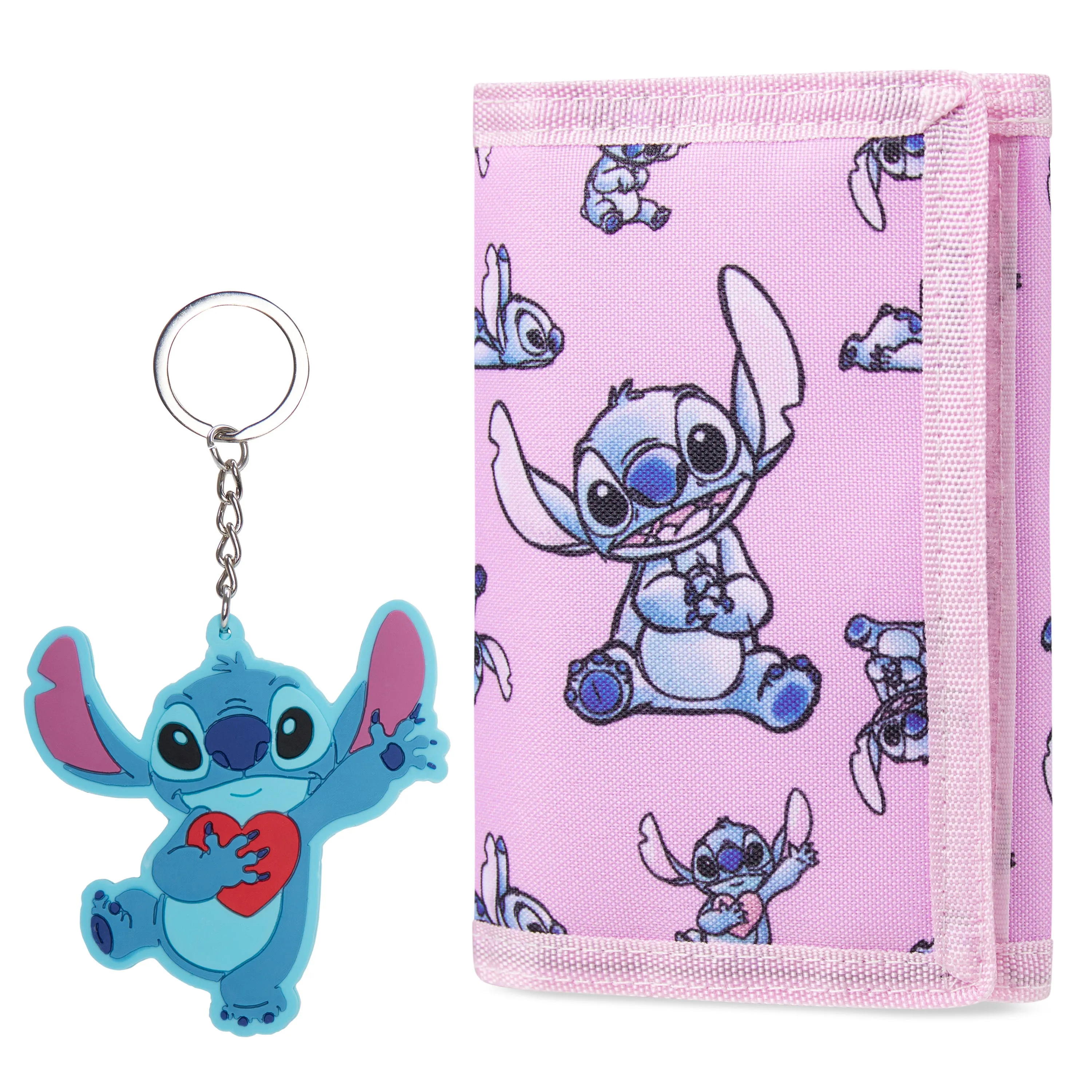 Disney Stitch Kids Wallet and Keyring Gift Set - Pink Stitch