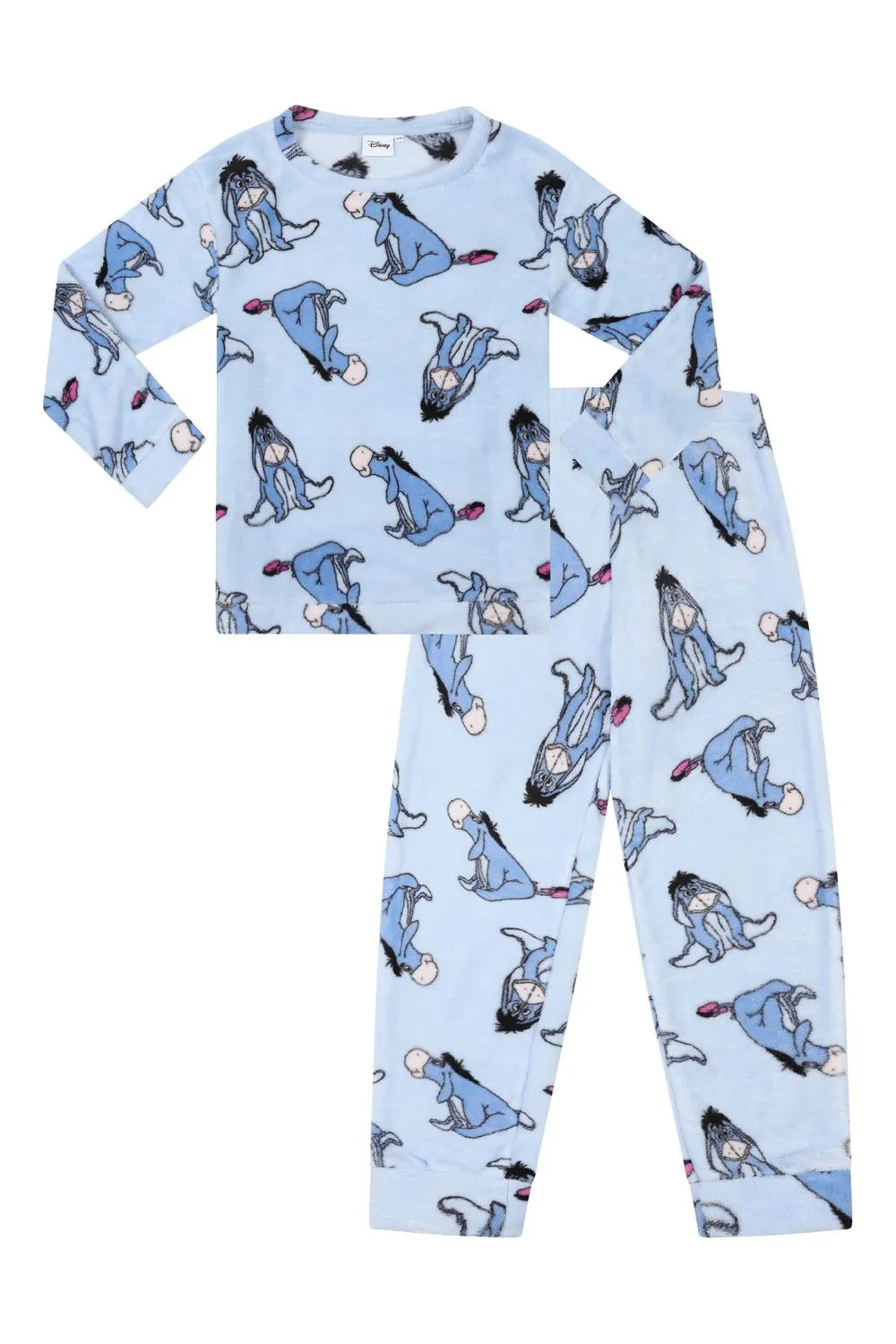 Disney Women's Eeyore Blue Fleece Long Pyjama Set