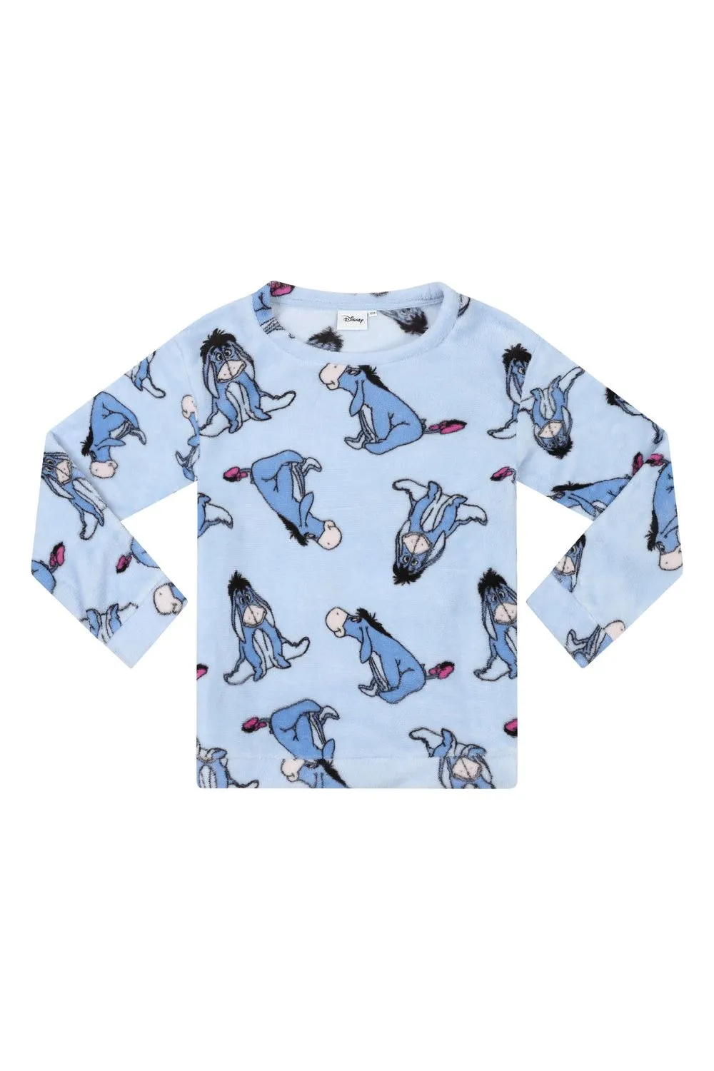 Disney Women's Eeyore Blue Fleece Long Pyjama Set