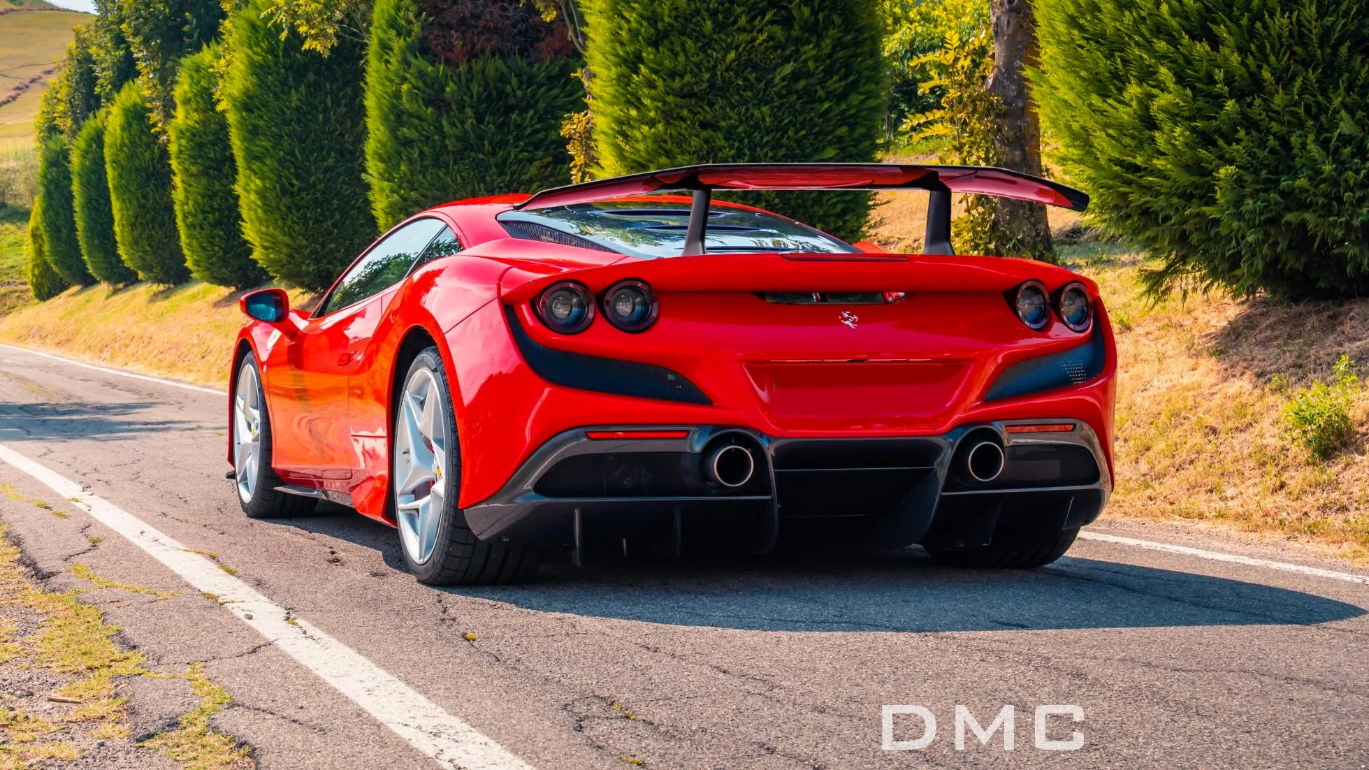 DMC Ferrari F8 Carbon Fiber Rear Wing: Big Spoiler for the OEM Tributo Coupe