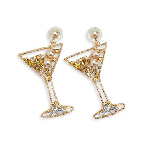 Drinks Earrings-Gold