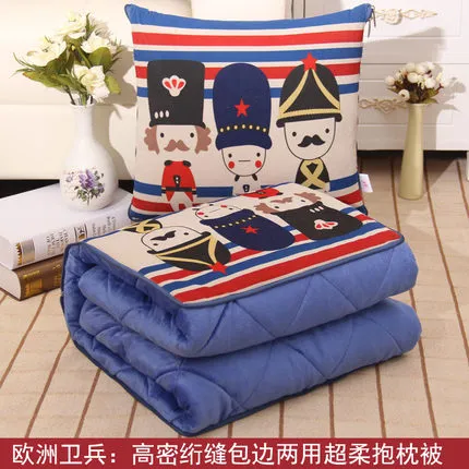 European - style dual - use portable pillow quilt car office nap pillow folded waist pad