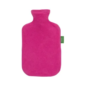 Fashy Hot Water Bottle With Removeable Pink Fleece Cover | 2 Litre | Recycled Polyester