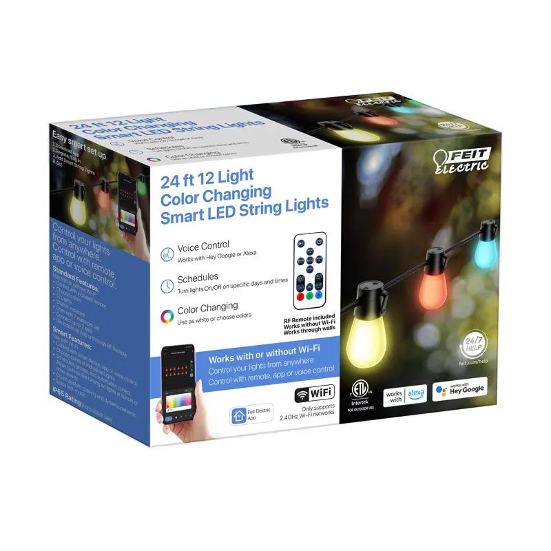 Feit Smart Home LED String Lights Multicolored 24 ft. 12 lights