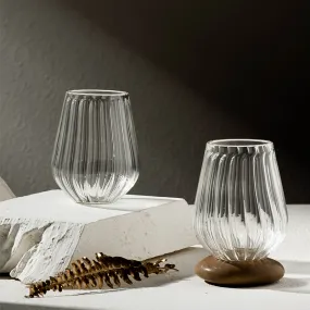 Firdaus Stemless Glasses - Straight ribbed