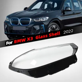 For BMW X3/G08/G01 2022 Headlight Transparent Lampshade Glass Shell Front Headlamp Lens Cover Case Auto Lights Mask Lamp Caps