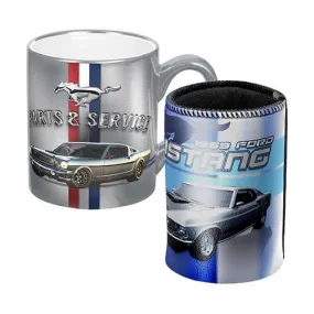 FORD MUSTANG PARTS & SERVICE METALLIC MUG & COOLER GIFT PACK