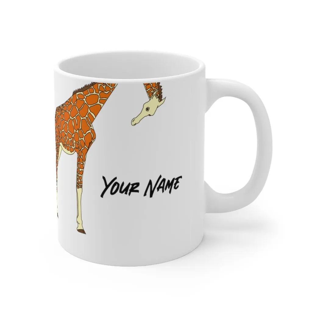 Giraffe Gift - Mug Personalized with Name - Cute Coffee Mug - Giraffe Lover Present - Birthday Gift Idea - Smooth Printed Design Mug 11oz