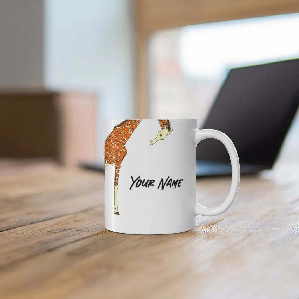 Giraffe Gift - Mug Personalized with Name - Cute Coffee Mug - Giraffe Lover Present - Birthday Gift Idea - Smooth Printed Design Mug 11oz