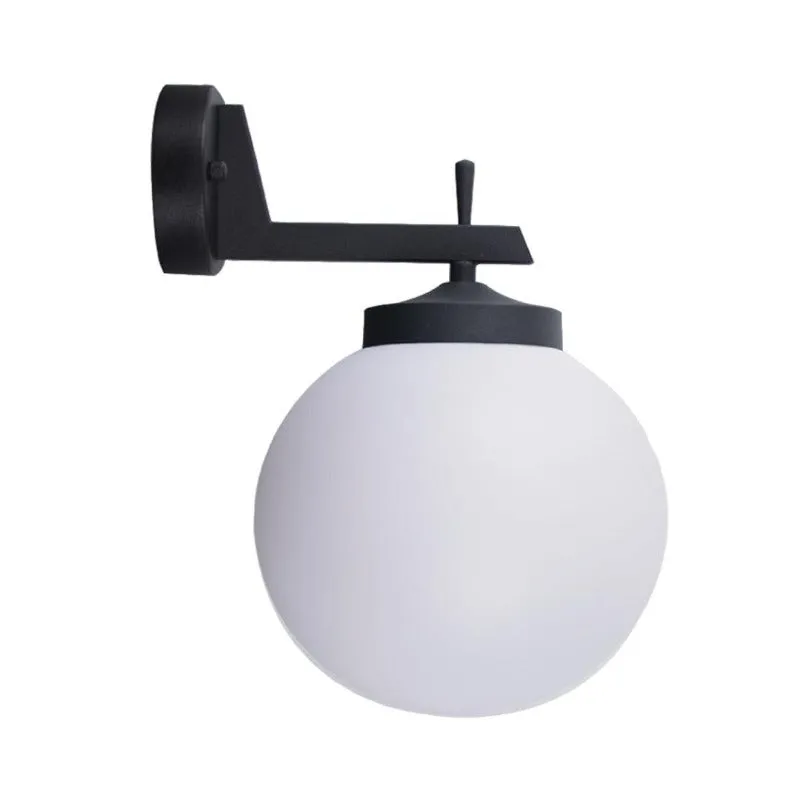 Globe Down Black Wall Light