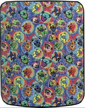 Grateful Dead Tie Dye Bear Splash Fleece Throw Blanket