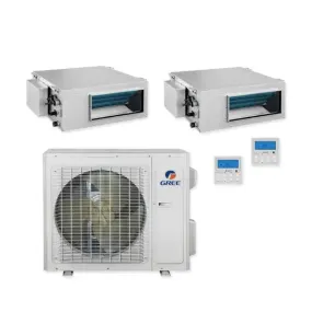 GREE Multi Gen2 Series 36,000 BTU 2-Zone Concealed Duct 12K 18K Ductless Mini-Split System