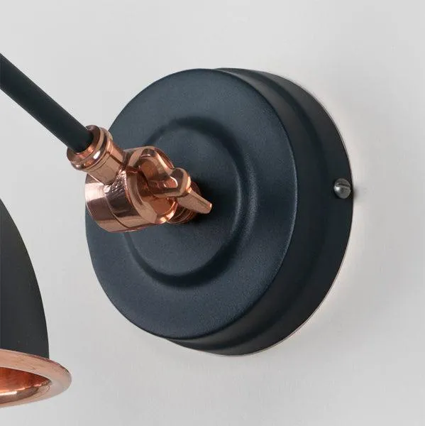 Hammered Copper Brindley Wall Light in Soot | From The Anvil