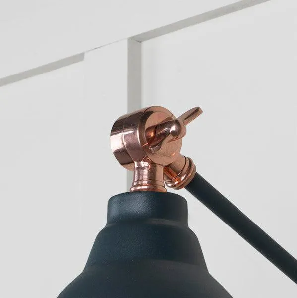 Hammered Copper Brindley Wall Light in Soot | From The Anvil