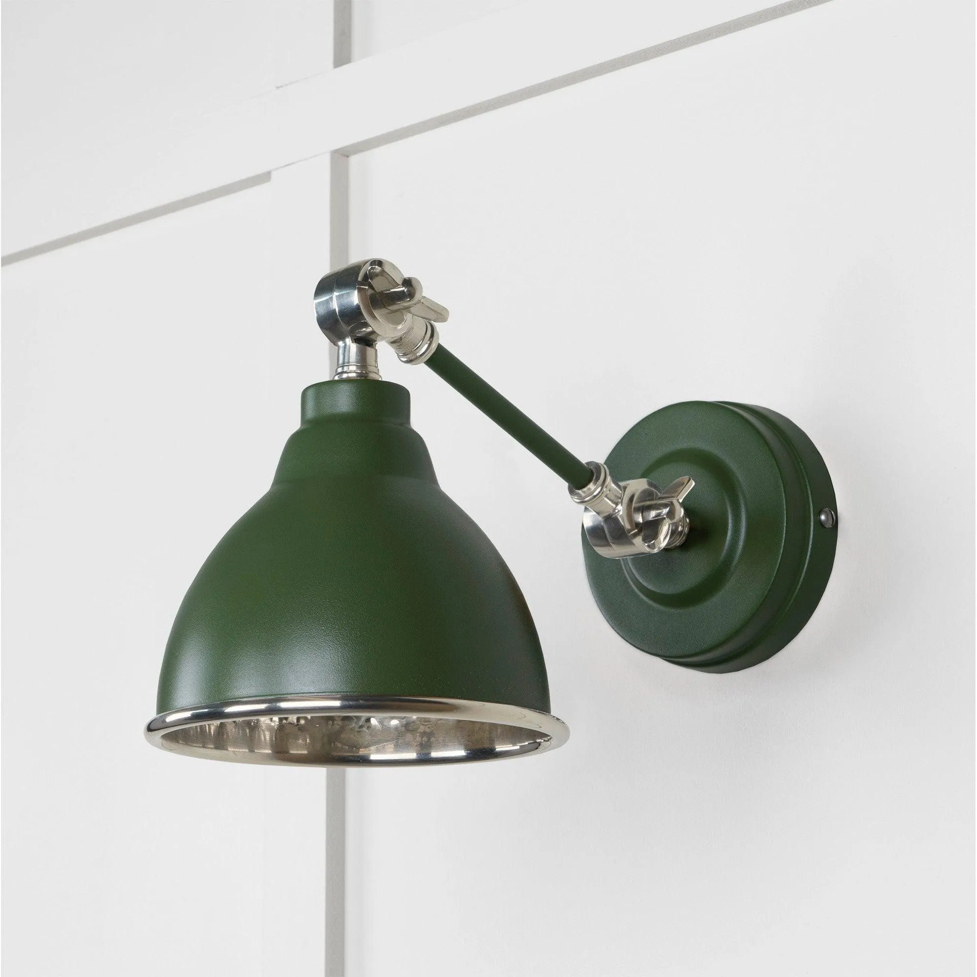 Hammered Nickel Brindley Wall Light in Heath | From The Anvil