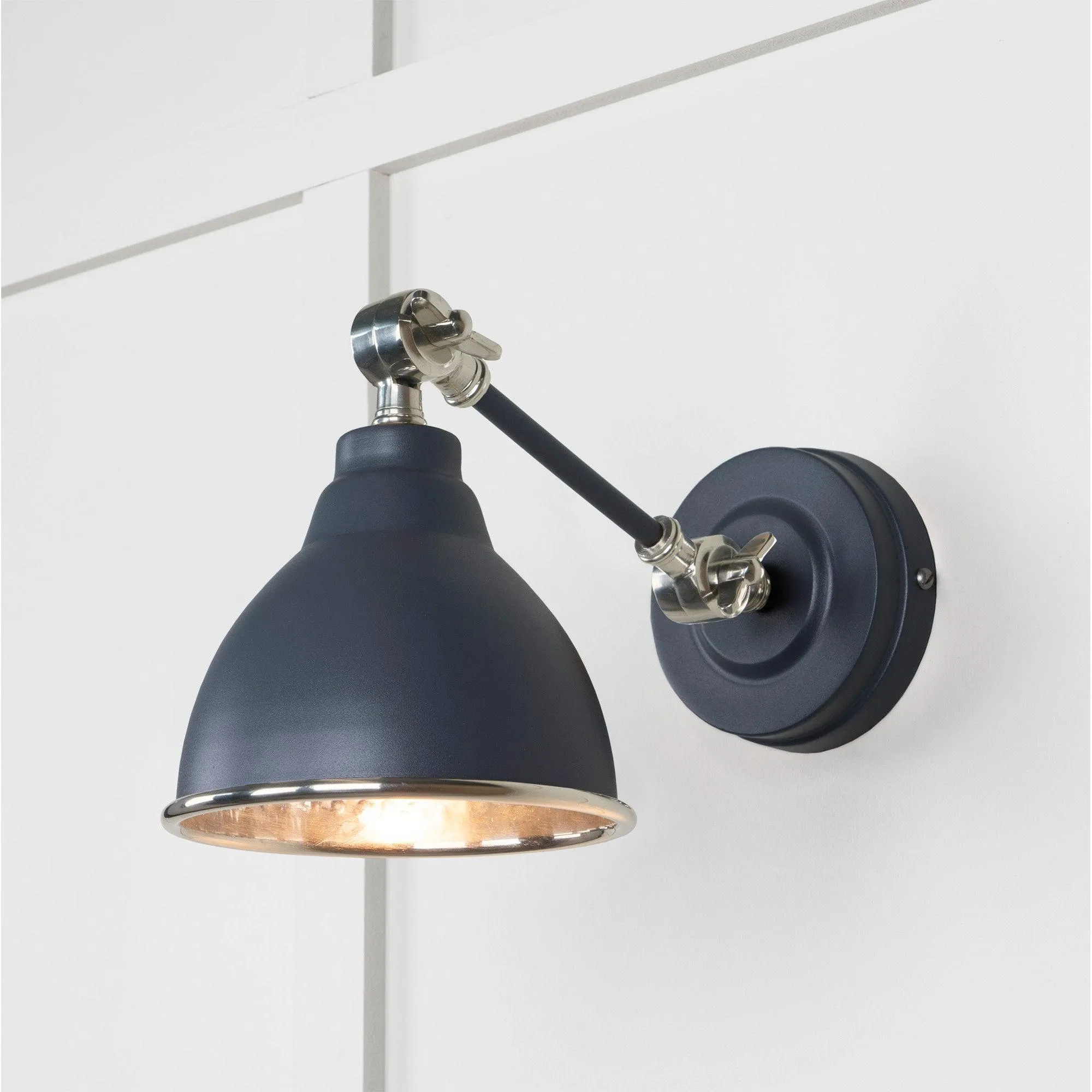 Hammered Nickel Brindley Wall Light in Slate | From The Anvil