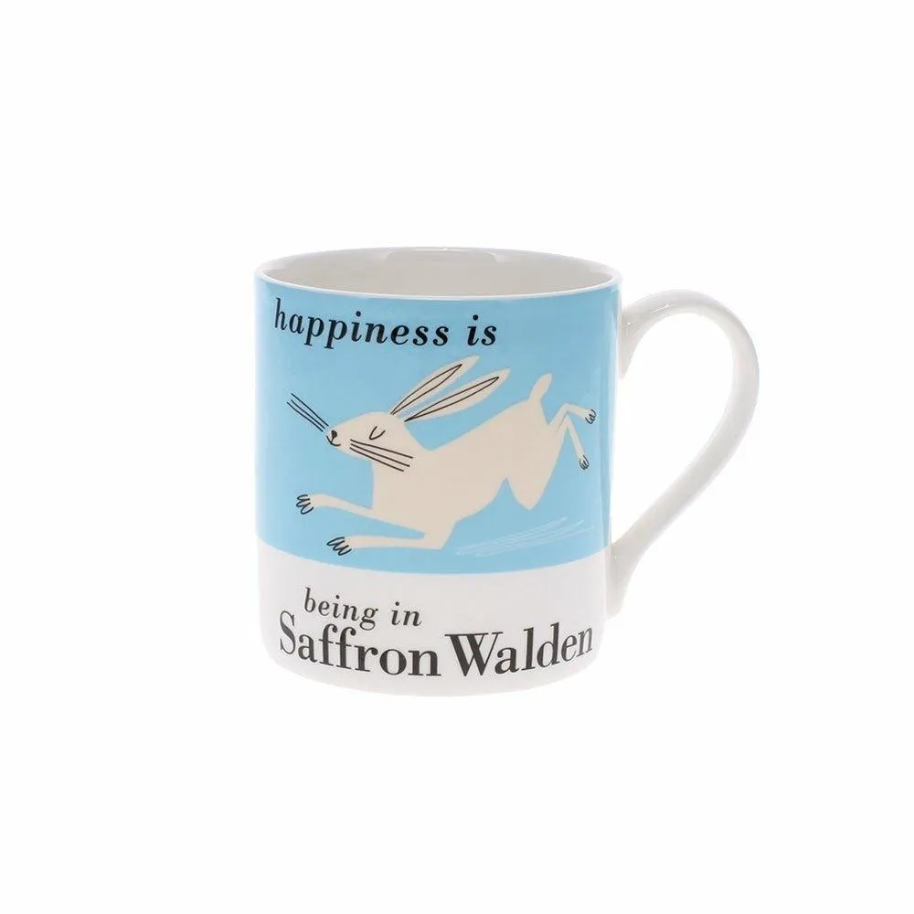 Happiness is Being in Saffron Walden Mug, Hare