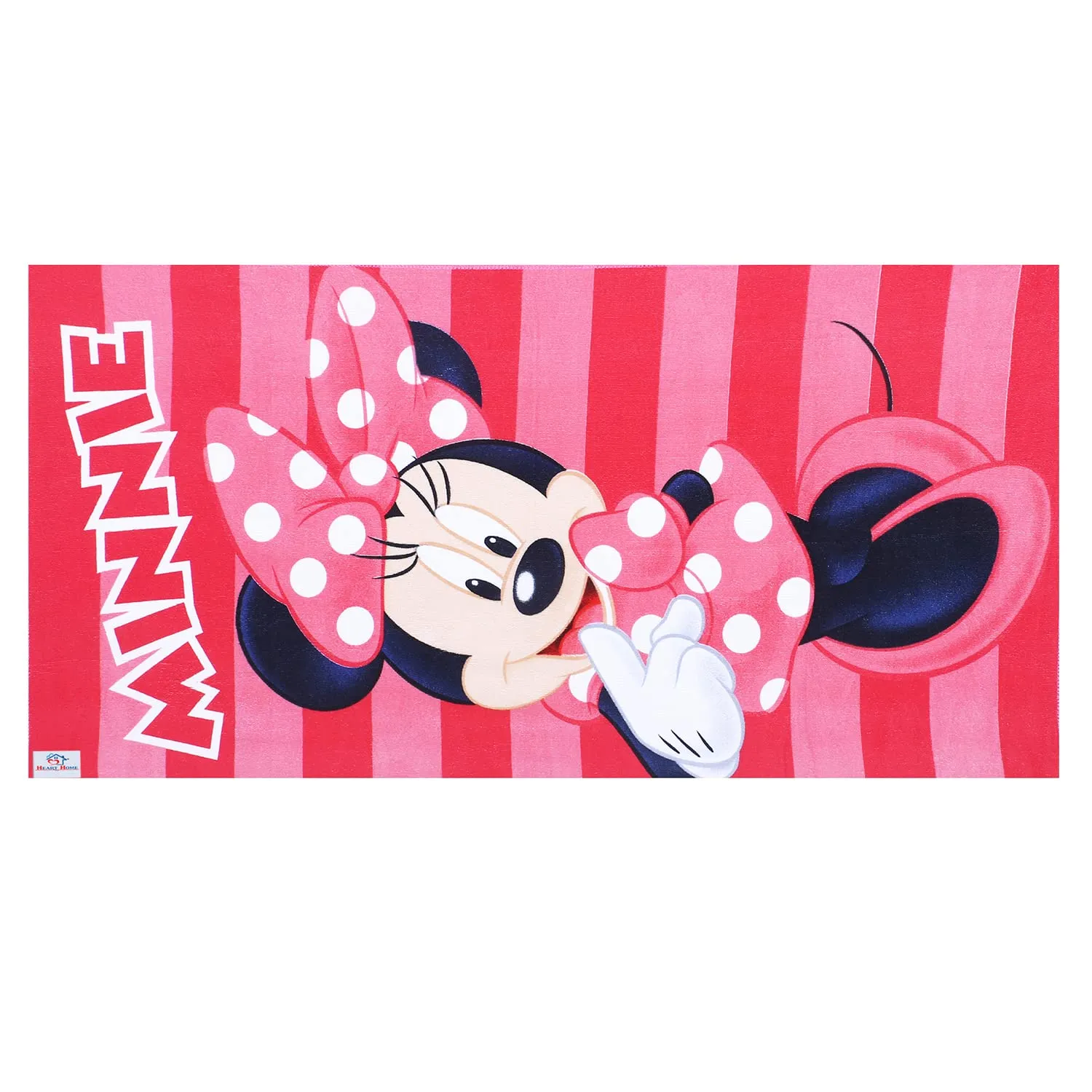 Heart Home Disney Minnie Kids Bath Towel|Soft Cotton Towel for Kids|Sides Stitched Baby Towel|400 GSM Toddler Bath Towel|24x48 Inch (Pink)