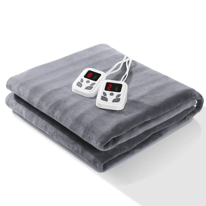 Heated Mattress Pad Underblanket Dual Controller for 2 Users Soft Coral Velvet 10 Heating Levels & 9 Timer Settings Fast Heating, King