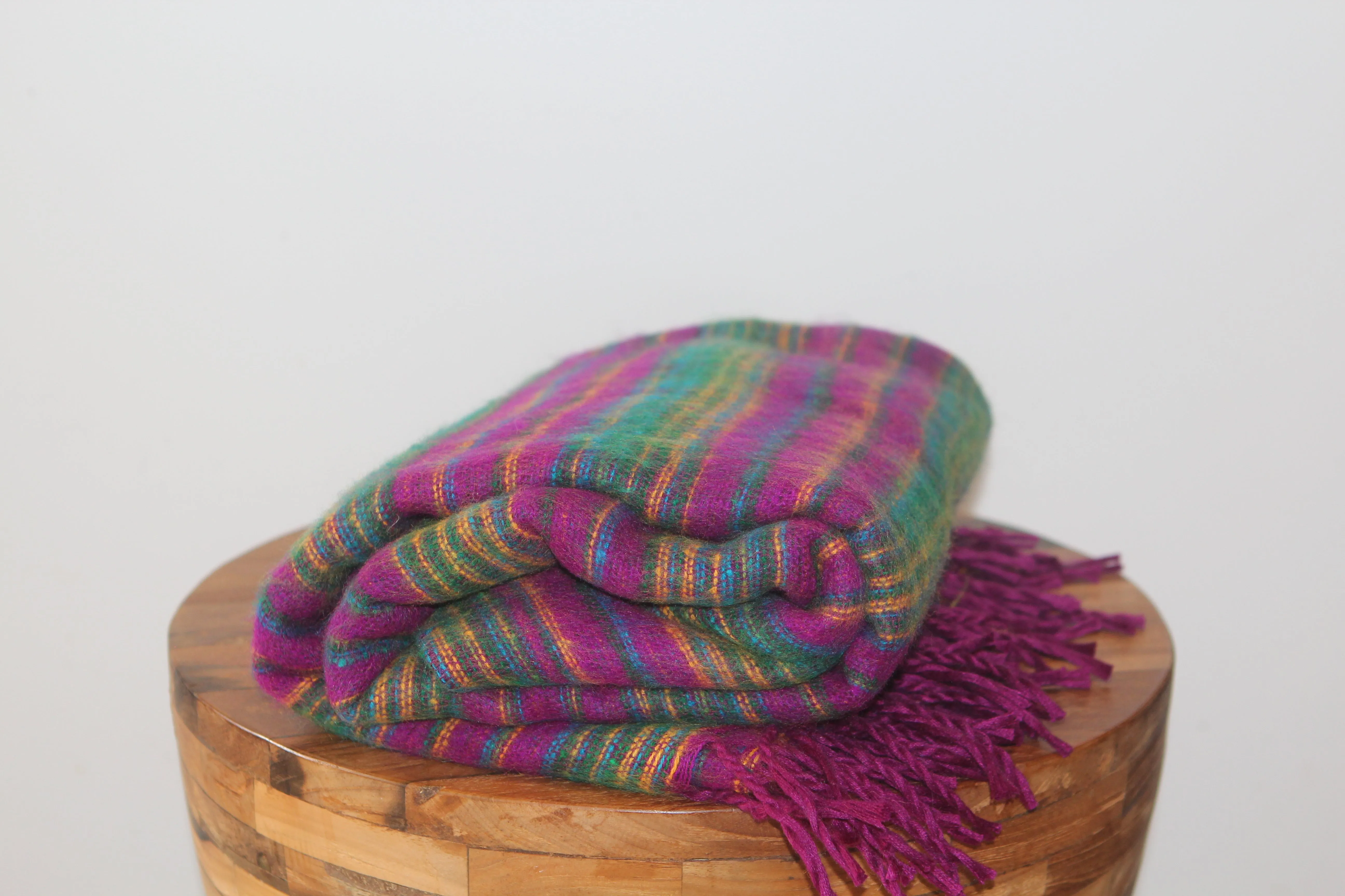 Himalayan Yak Blanket - Purple & Green