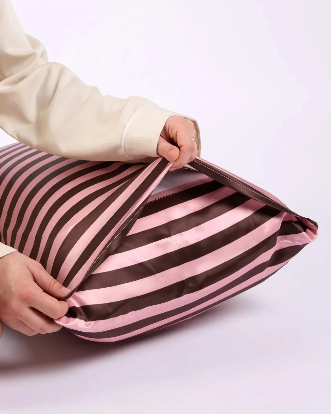 Hommey Silk Pillowcase - Rocky Road Stripes