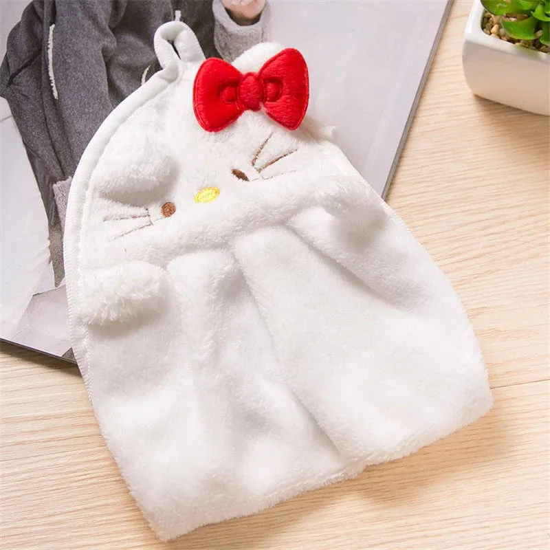 Hot Baby Hand Towel Soft Children's Cartoon Animal Hanging Wipe Bath Face Towel Baby Hand Towel Cartoon Hanging Bath Towel